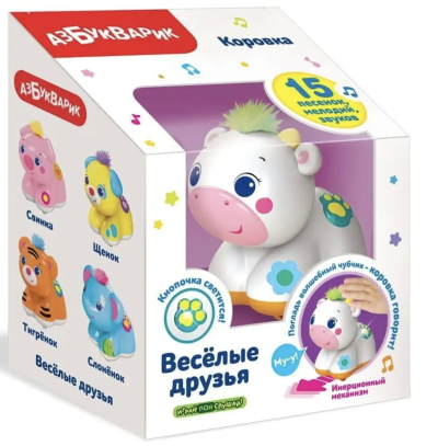 Музыкальная игрушка Азбукварик Веселые друзья Коровка