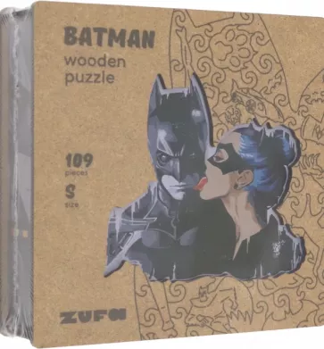 Деревянный пазл с двухслойной крышкой Бэтмен, 109 деталей