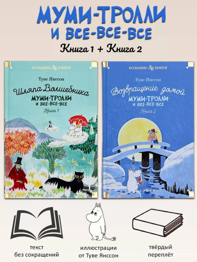 Янссон Туве: Комплект.Шляпа волшебника.Кн.1.Возвращение домой.Кн.2.Муми-тролли и все-все-вс (0+)