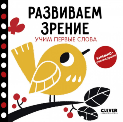 : Контрастная книжка-раскладушка. Развиваем зрение. Учим первые слова 0438