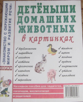 Детеныши домашних животных в картинках. Наглядное пособие для педагогов, воспитателей и родителей