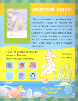 Наталья Литвиненко: Морские жители. Сборник развивающих заданий с наклейками. Загадки, пословицы, скороговорки. ФГОС ДО
