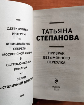 Татьяна Степанова: Призрак Безымянного переулка