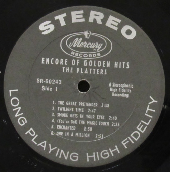 The Platters ‎: Encore Of Golden Hits (USA) Funk Rhythm & Blues, Soul LP