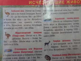 Исчезнувшие животные. Наклейки тематические