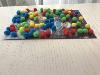 Мозаика из помпонов А5 "Снежная девушка и дети у ёлки" (М-1282)