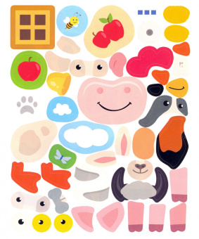 Конструктор из наклеек. Едем на ферму