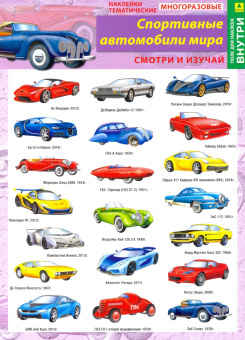 Спортивные автомобили мира. Наклейки тематические