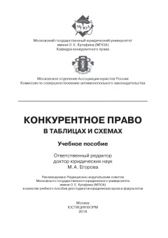 Вайпан, Егорова, Молчанов: Конкурентное право в таблицах и схемах. Учебное пособие