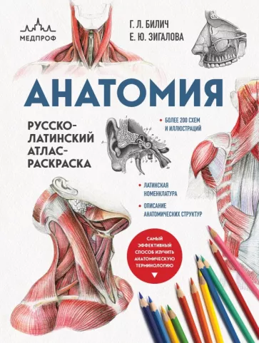 Габриэль Билич: Анатомия. Русско-латинский атлас-раскраска
