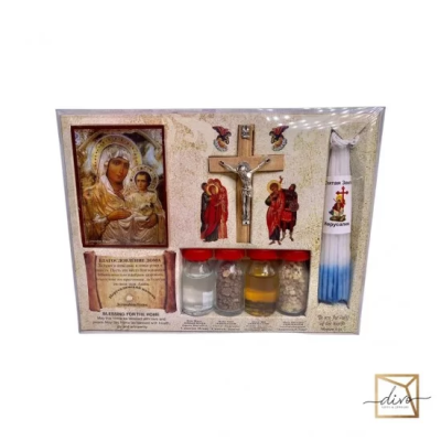 Православный сет икона 4 бутылочки и 33 свечи с Иерусалима
