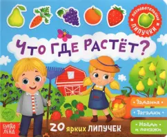 Евгения Сачкова: Книжка с липучками "Что где растет?"