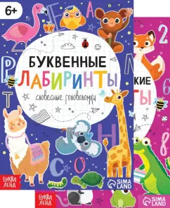 Математические и буквенные лабиринты. Набор из 2 книг