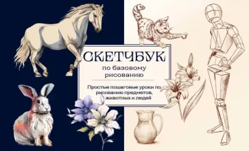 Анна Николаева: Скетчбук по базовому рисованию. Простые пошаговые уроки по рисованию предметов, животных и людей