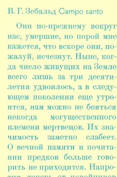 Зебальд Винфрид Георг Максимилиан: Campo santo