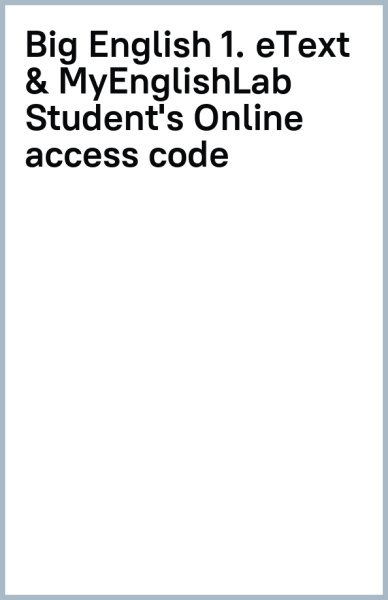 Big English 1. eText & MyEnglishLab Student's Online access code