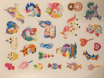 100 наклеек. Единорожки
