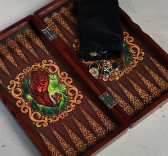 Нарды «Тигр», 40х20 см лакированные, подарочный набор для детей и взрослых