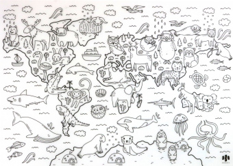 Раскраска многоразовая "Мир животных"