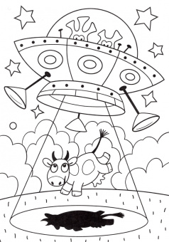 Раскраска с фломастерами. Космические пришельцы