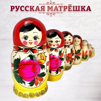 Матрешка деревянная детская семеновская 7 мест 18 см