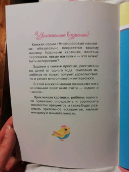 Книжка. Многоразовые наклейки. Счет (1+)