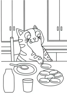 Раскраска с карандашами Кошки и собаки