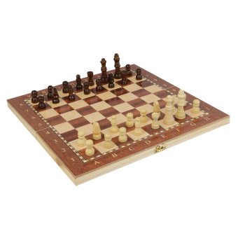 Игра настольная Шахматы, шашки, нарды 34*34см Рыжий кот поле деревянное фигуры деревянные