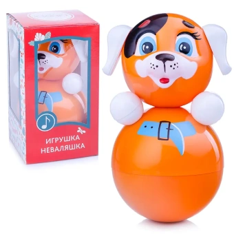 Музыкальная игрушка для малышей Неваляшка Собачка 22 см