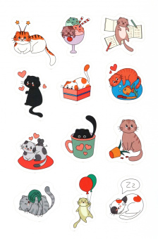 Наклейки. Обклей весь мир! 50 стикеров котиков