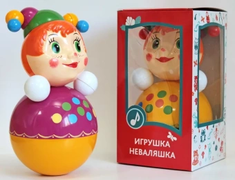 Музыкальная игрушка для малышей: Неваляшка Клоун 22 см