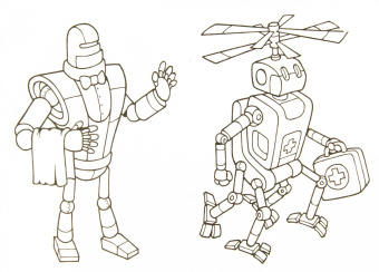 Роботы-помощники. Раскраска