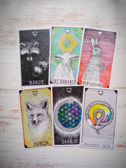 Ким Кранс: The Wild Unknown Animal Spirit. Дикое Неизвестное тотемное животное. Колода-оракул (63 карты и рук.)