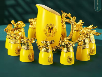 Подарочный набор / Графин и рюмки-перевертыши с знаками зодиака (цветной)