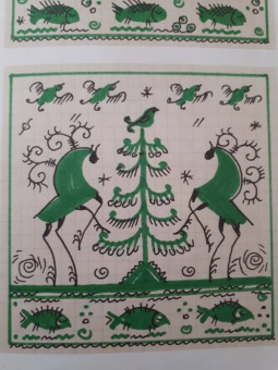 Наина Величко: Рисуем в стиле мезенской росписи