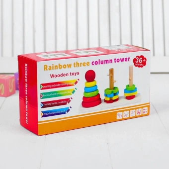 Пирамидка логическая "Цветочки и кружочки"