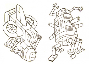 Роботы-воины. Раскраска