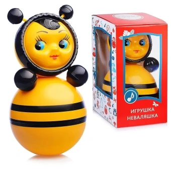 Музыкальная игрушка для малышей: Неваляшка Пчела 22 см