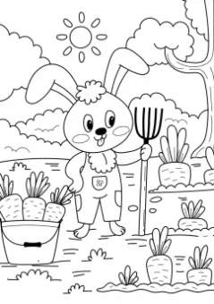 Раскраска А4. В огороде