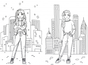 WOW Раскраска. Стильные девчонки