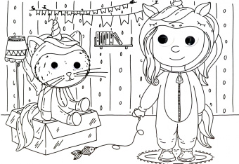 Раскраска с 4 глазками. Для девочек