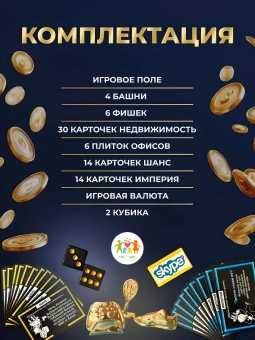 Настольная игра Монополия Империя Завладей Мировыми Брендами, классическая для всей семьи на русском языке
