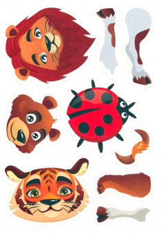 Веселый конструктор из наклеек. Животные