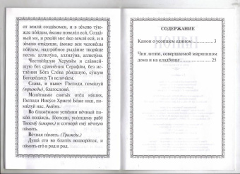 Канон о усопшем едином с чином литии, совершаемой мирянином дома и на кладбище