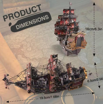 Piececool металлический пазл 3d корабль королевы Анны, месть, пиратский корабль, металлическая модель, строительные блоки