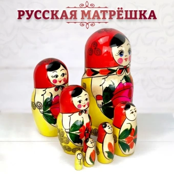 Матрешка деревянная детская семеновская 7 мест 18 см