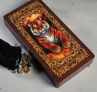 Нарды «Тигр», 40х20 см лакированные, подарочный набор для детей и взрослых