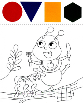 Водная раскраска с красками. Букашки