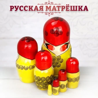 Матрешка деревянная детская семеновская 7 мест 18 см
