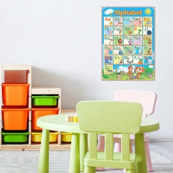 Английский алфавит плакат. Обучающий постер-плакат для начальной школы и детского сада "Алфавит", Английские буквы